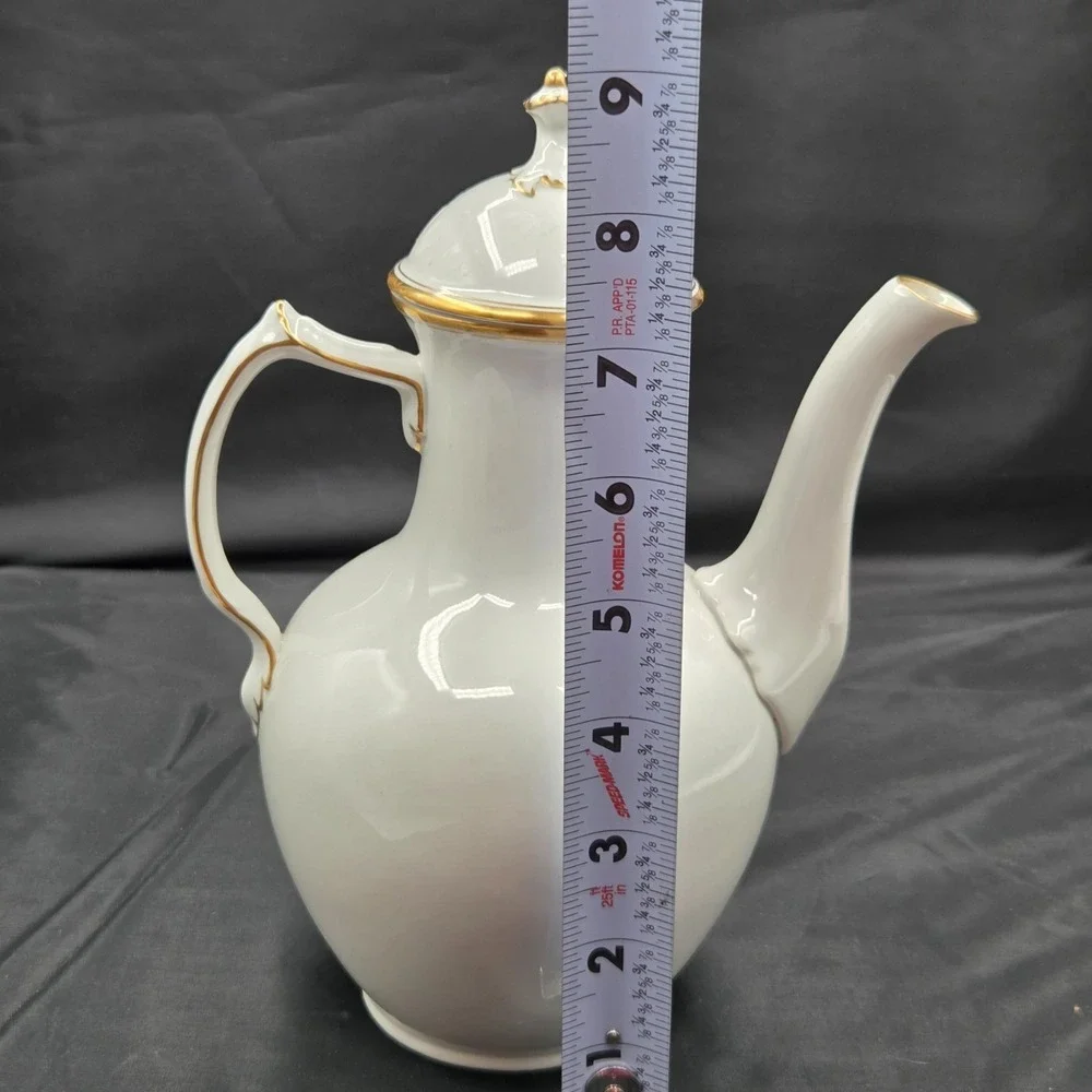 Royal Copenhagen  Coffee Pot Teapot with Lid Gold Trim Signed & Numbered VINTAGE